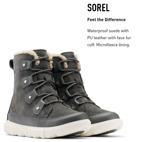 SOREL Women's Explorer II Joan Faux Fur Boot — Waterproof Suede - Size 8.5 - Picture 5 of 10